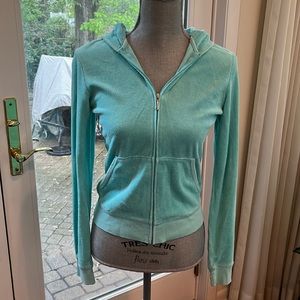 Juicy Couture Sea Foam Blue-green Terry Cloth Hoodie